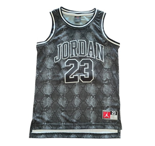 Jordan Jumpman 23 NBA Jersey Snake Skin Design Dark Grey/Black-YOUTH