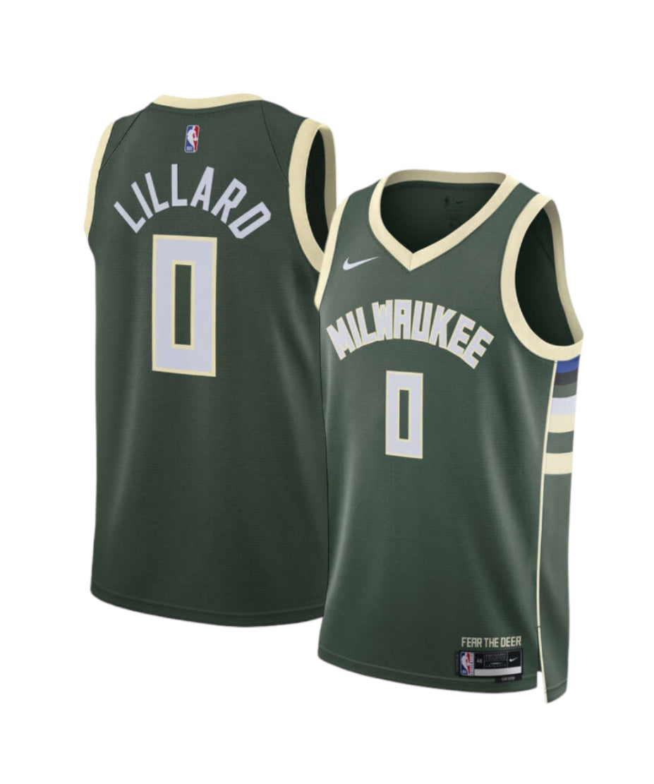 Damian Lillard Milwaukee Bucks Nike Icon Edition NBA Jersey-Adult